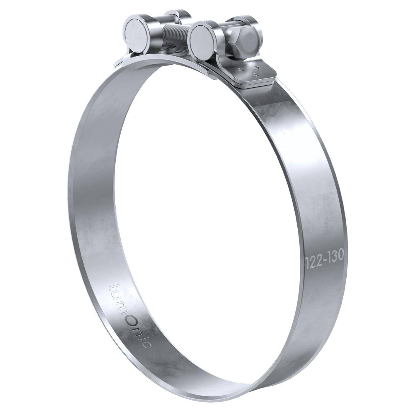 1x Lumonic Hinge pin clamp 122-130mm  Exhaust clamp for construction cars trucks