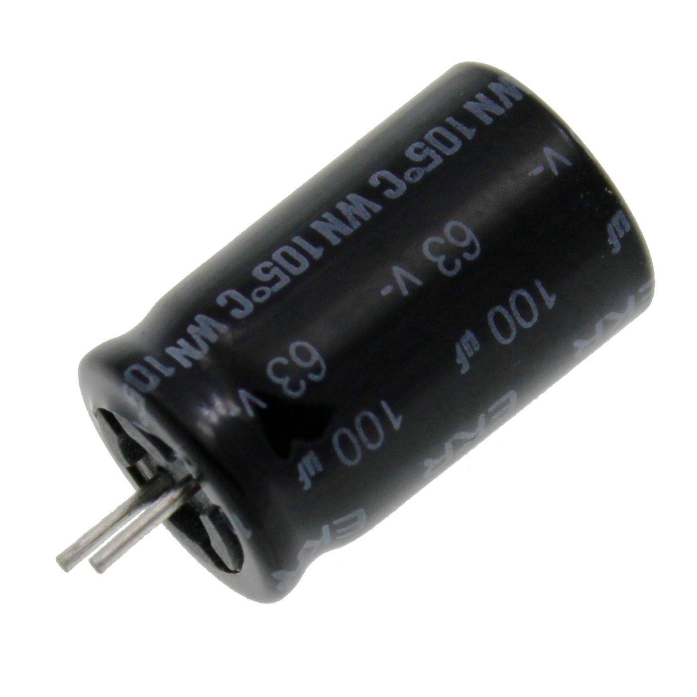 Elko Kondensator Radial 100µF 63V | Elektrolytkondensator bis zu einer Temperatur von 85°C | 12,5x21mm | 100uF EKR3269 Frolyt