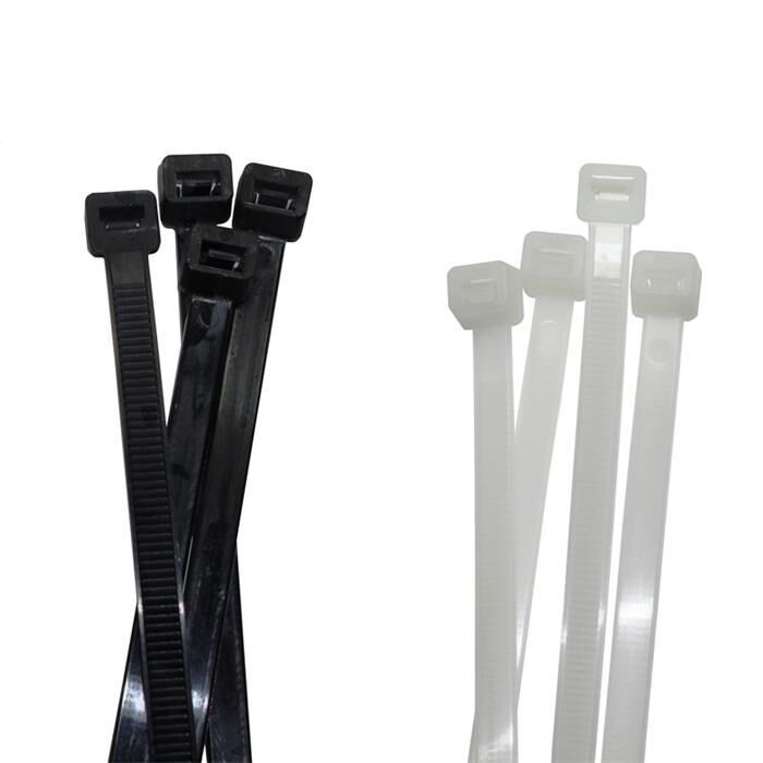 100x Cable tie 550 x 7,6mm White Natural 55kg PA6.6 Polyamide Industrial quality