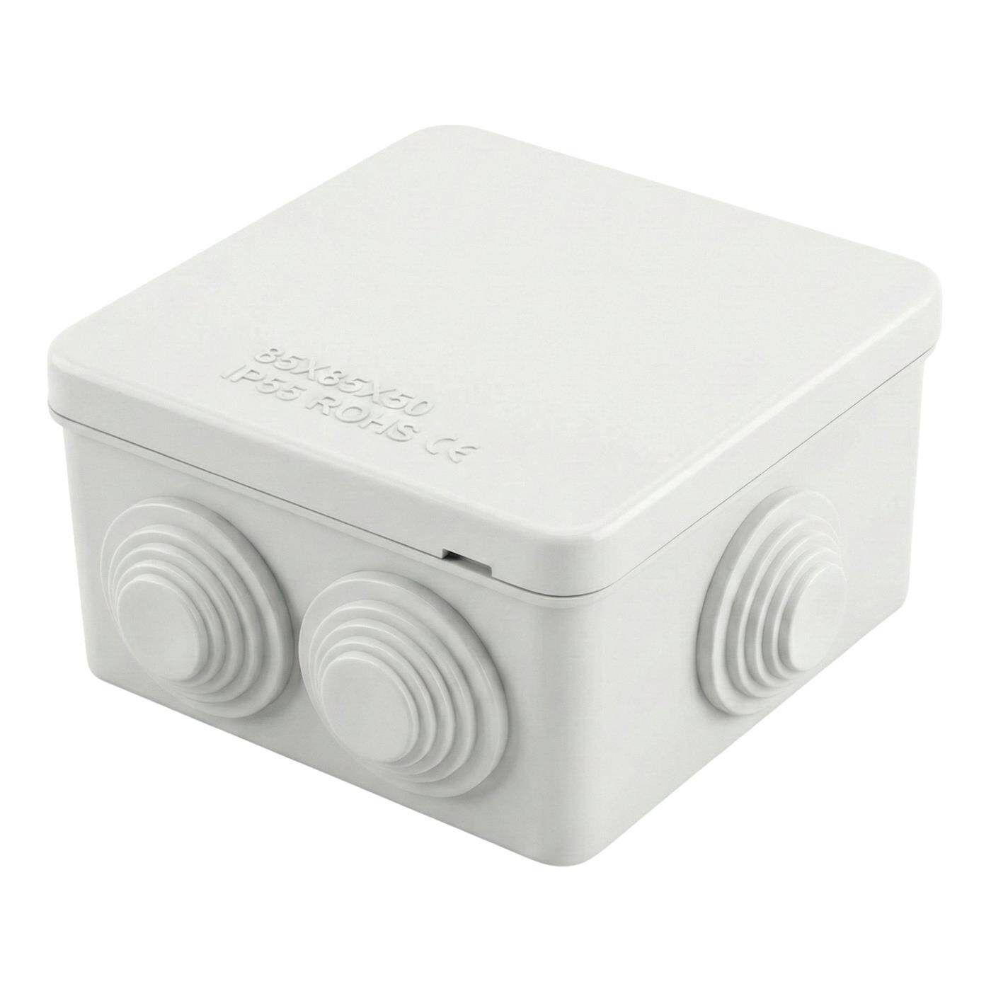 Lumonic Verteilerdose weiß 85x85x50mm mit 7 Öffnungen I Abzweigdose Aufputz - IP65 I Verbindungsdose, Klemmdose, Abzweigkasten für Innen & Außen