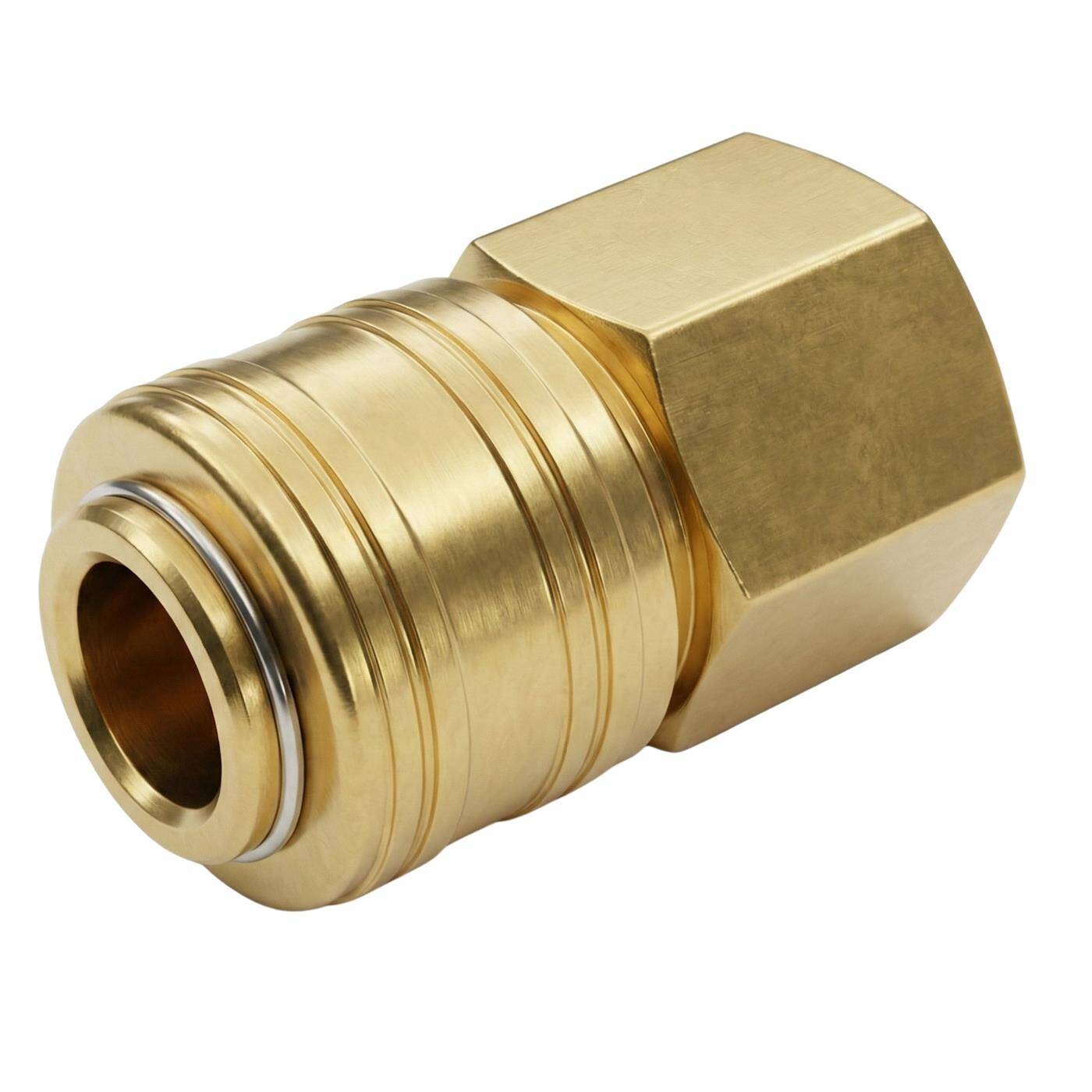 Coupling socket with internal thread 1/2" made of brass Compressed air coupling socket Quick coupling for workshops, businesses and DIY enthusiasts