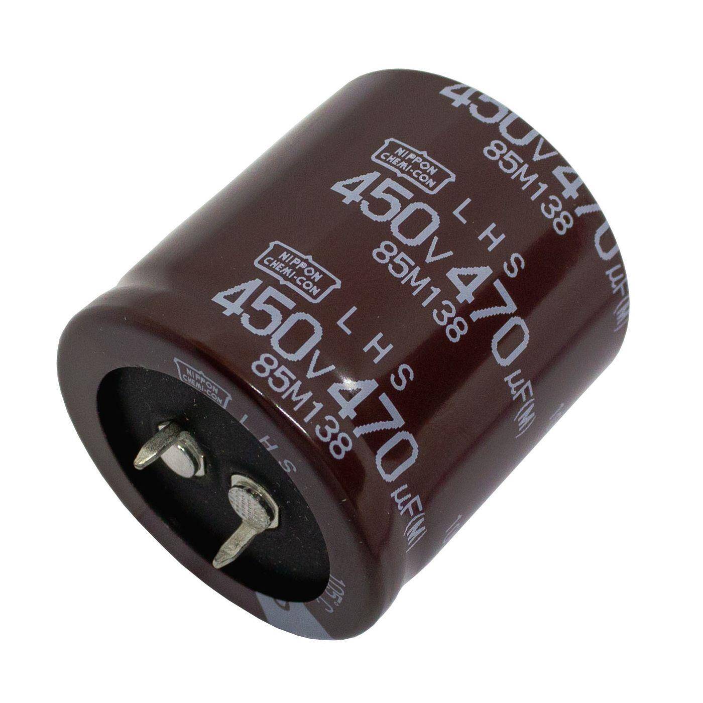 Snap-In Elko Capacitor 470µF 450V | Electrolytic capacitor up to a temperature of 105°C | 35x35mm | 470uF ELHS451VSN471MA35S UCC