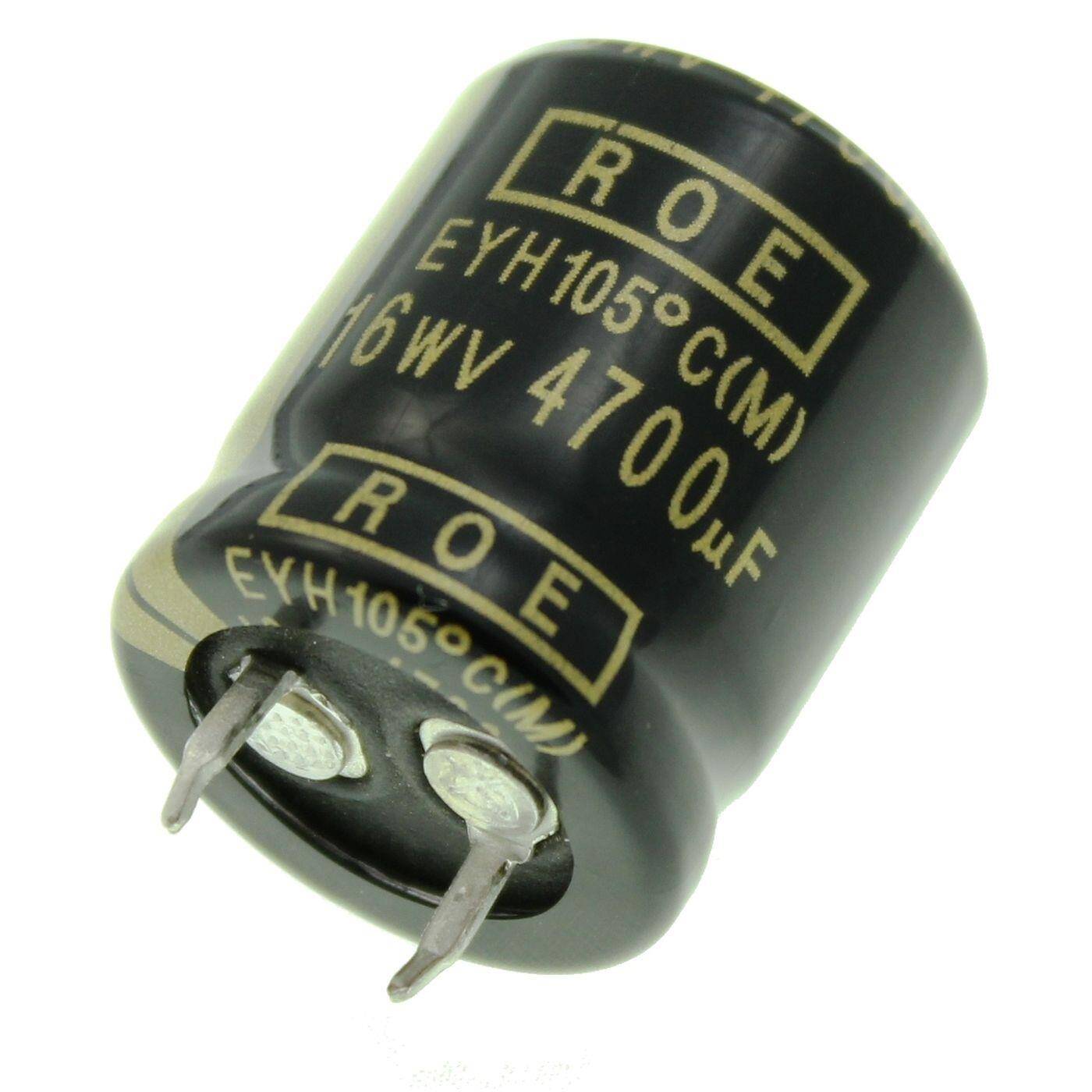 Snap-In Elko Kondensator 4700µF 16V | Elektrolytkondensator bis zu einer Temperatur von 105°C | 22x26mm | 4700uF EYH07LU447D02K Vishay