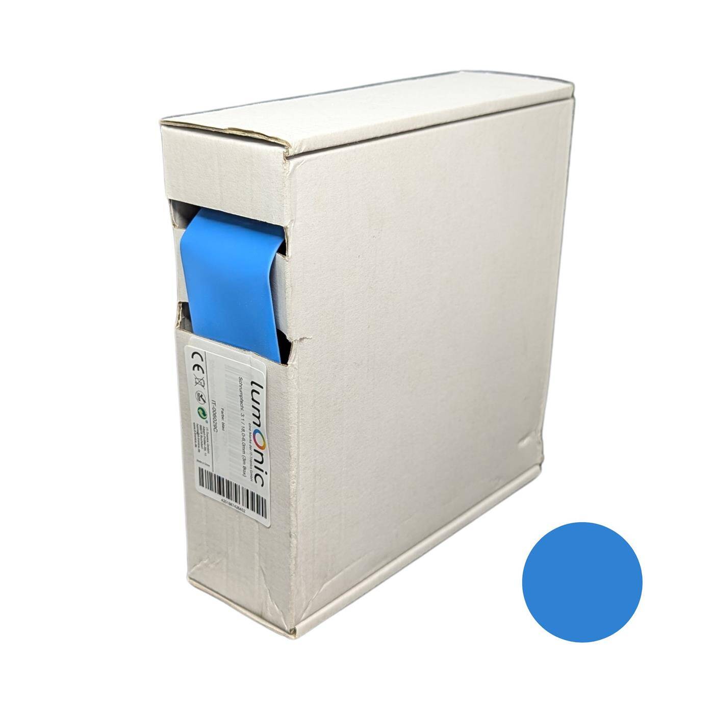 3m Schrumpfschlauch Box 3:1 18 -> 6mm Blau Flexibel