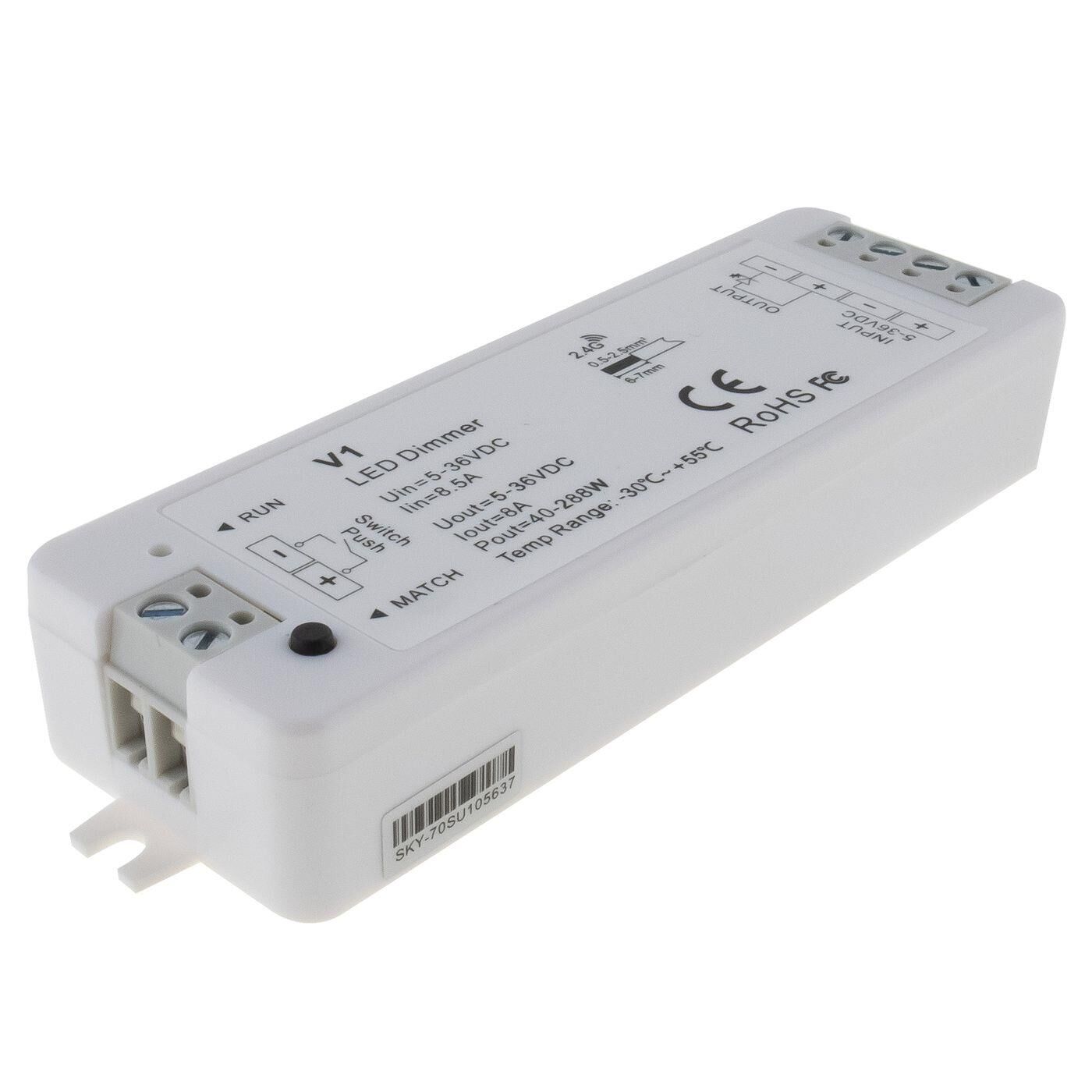 Elegance LED 4-Zone Receiver 5...36V 192W WiFi + RF 2,4GHz for single-colour LED strips 2-Pin