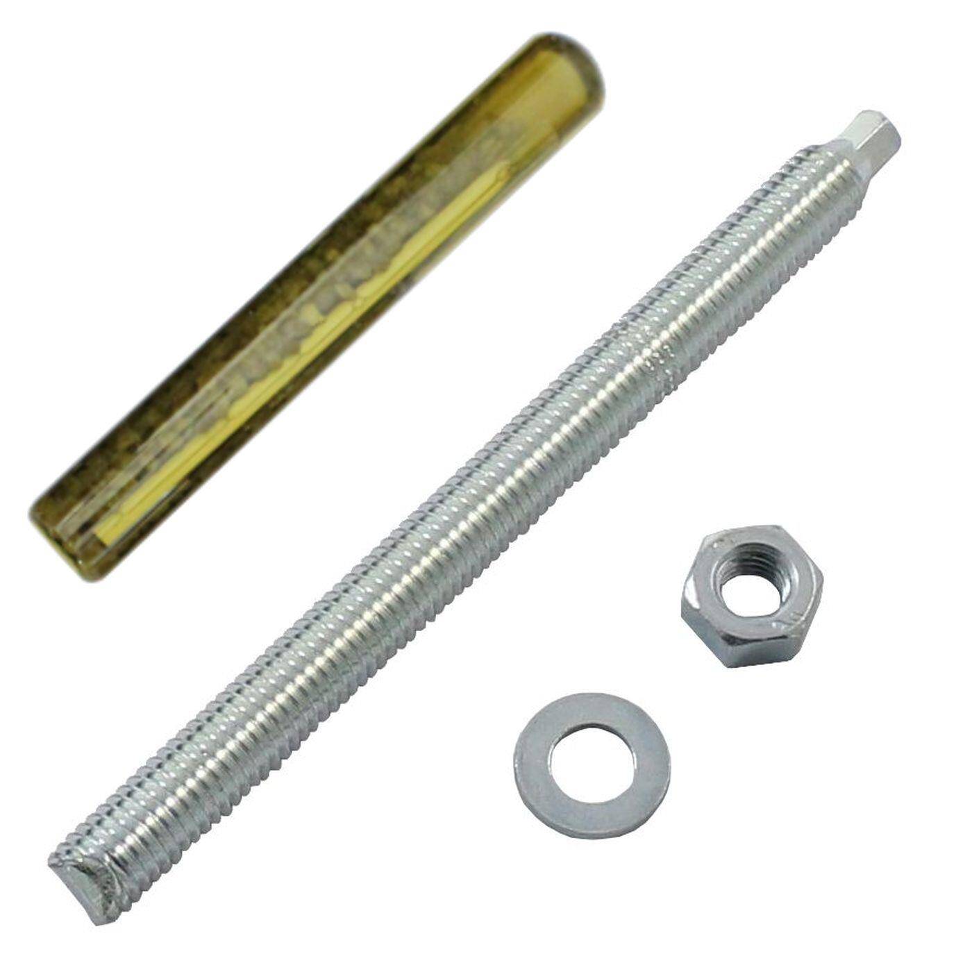 Lumonic Ankerstange + Verbundankerpatrone M10 x 130 Verzinkt I Zur Verwendung als Keilanker, Metalldübel, Bolzenanker, Blitzdübel I Für verschiedene Arten Durchsteckmontagen
