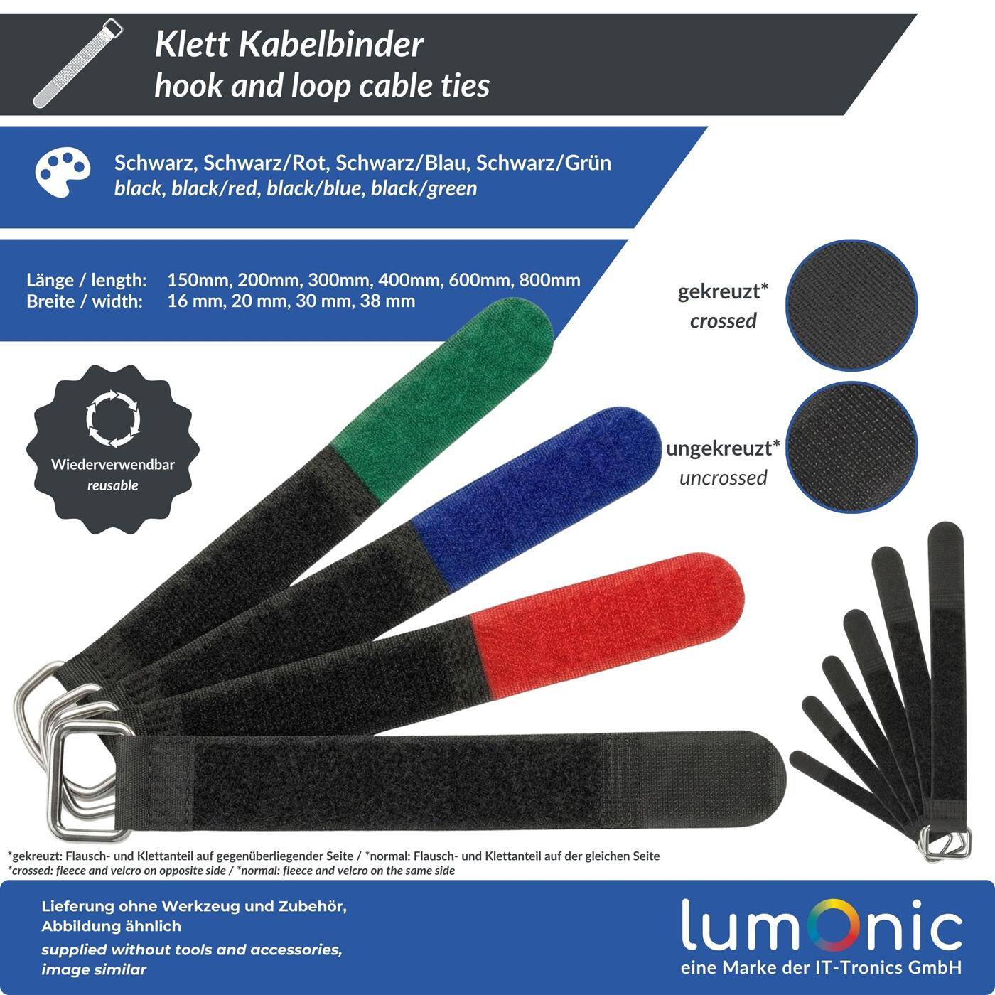 Klettkabelbinder Kabelbinder  Klett Kabel Verschluss Binder