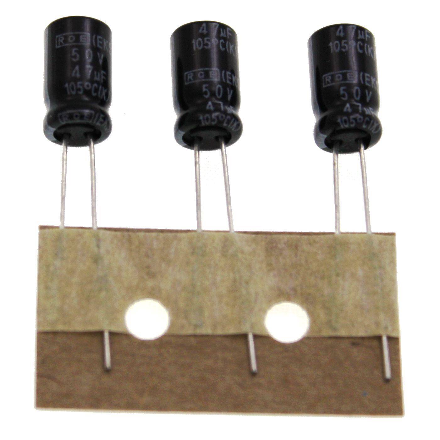 Elko Kondensator Radial 47µF 50V | Elektrolytkondensator bis zu einer Temperatur von 105°C | 6,3x11mm | 47uF EKS00BA247HM7K Vishay