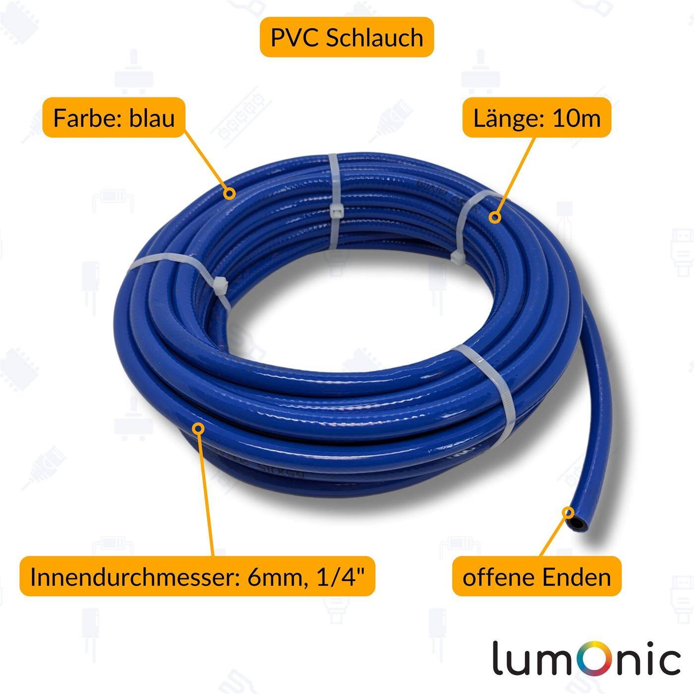 10m Druckluftschlauch 6mm Druckluft & Bewässerung Wasserschlauch PVC Schlauch bis 20 bar flexibel, abriebfest und gewebeverstärkt 10m Druckluftschlauch 6mm Druckluft & Bewässerung Wasserschlauch PVC Schlauch bis 20 bar flexibel, abriebfest und gewebeverstärkt