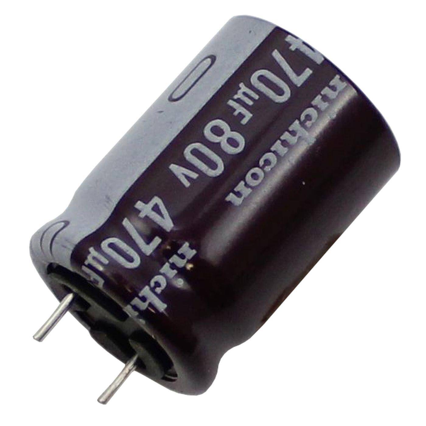 Elko Kondensator Radial 470µF 80V | Elektrolytkondensator bis zu einer Temperatur von 105°C | 18x25mm | 470uF UPM1K471MHD6 Nichicon