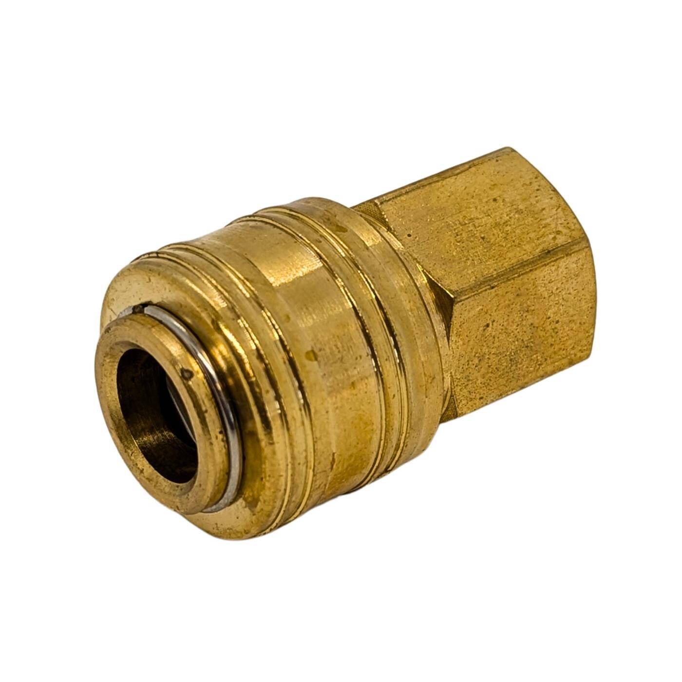 Coupling socket with internal thread 1/4" made of brass Compressed air coupling socket Quick coupling for workshops, businesses and DIY enthusiasts