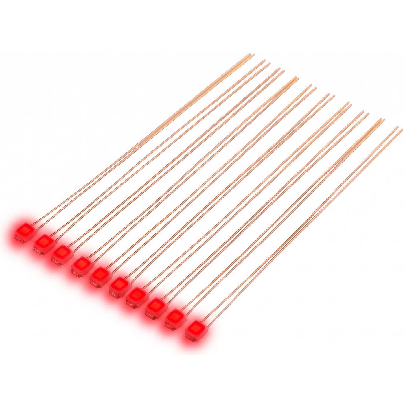 Lumonic 10x Superhelle LEDs vom Typ SMD 3528 - High Power LEDs mit Anschlussdraht zum selber Löten DIY in Farbe Rot - Durchmesser: 3,5x2,8mm