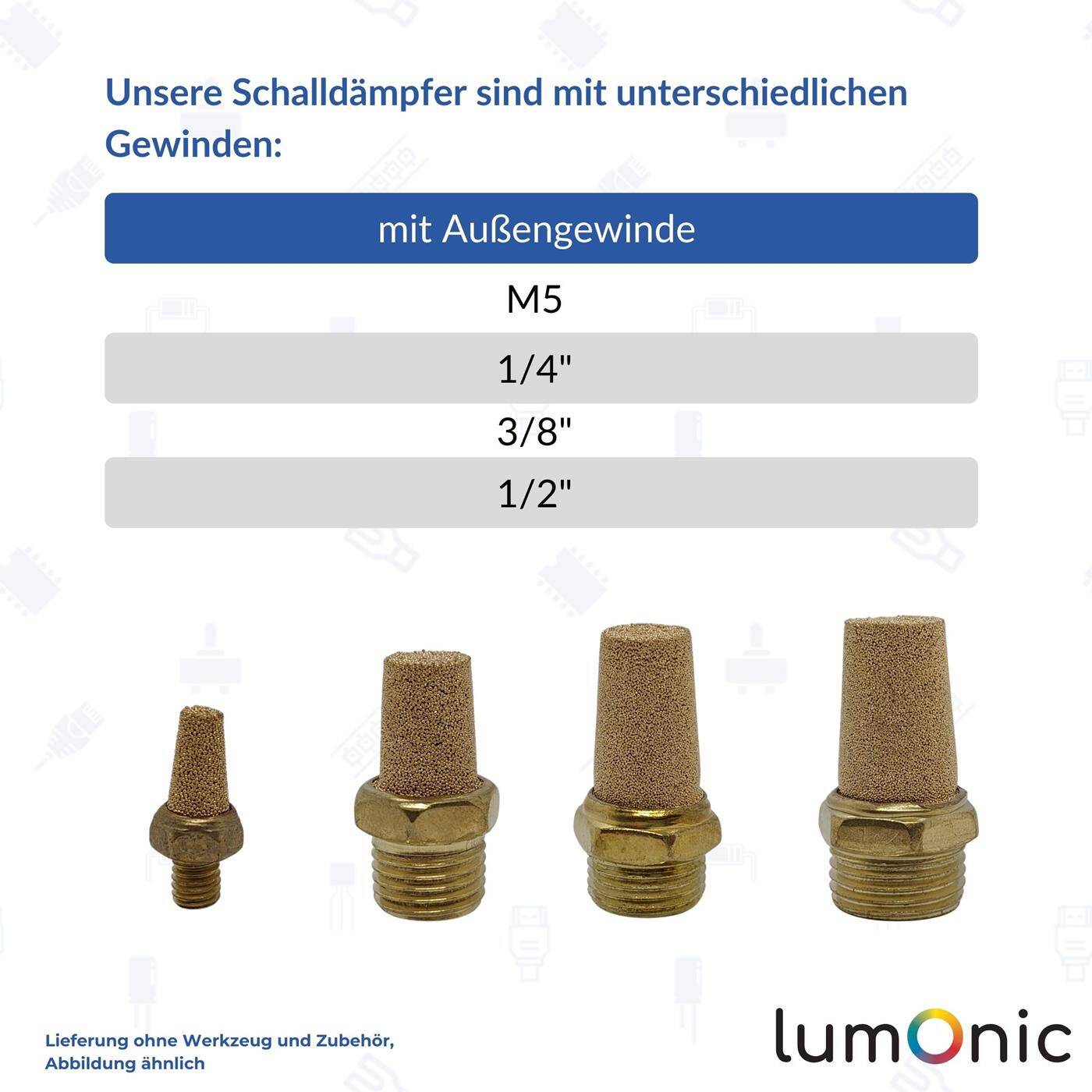 PU Schlauch Schalldämpfer mit Gewinde 1/2" Luftschalldämpfer pneumatischer Schalldämpfer Druckluft-Schalldämpfer Druckluft & Automatisierung