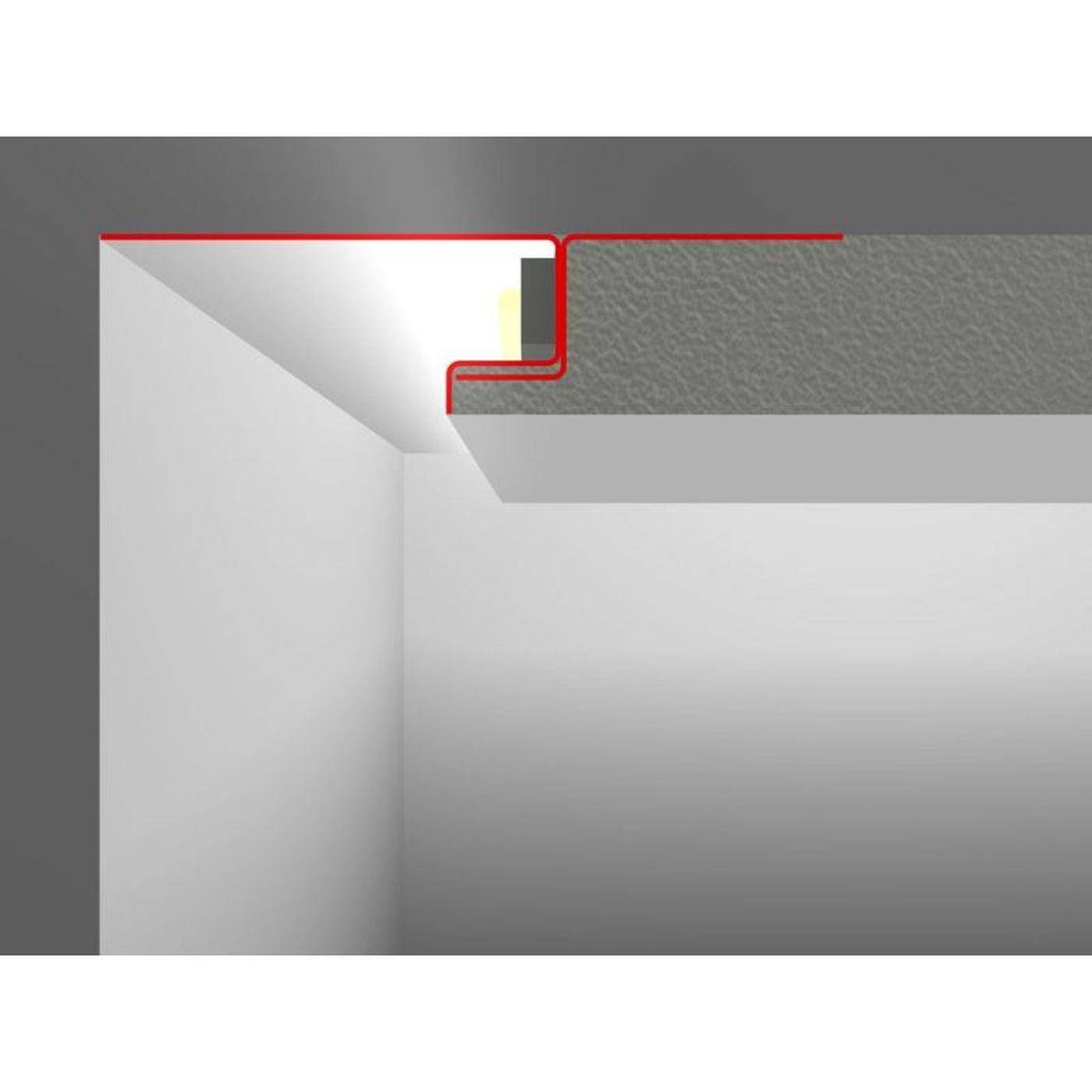 2m LED Plaster profile SNL 30mm Viewing leg Steel Zinc sheet