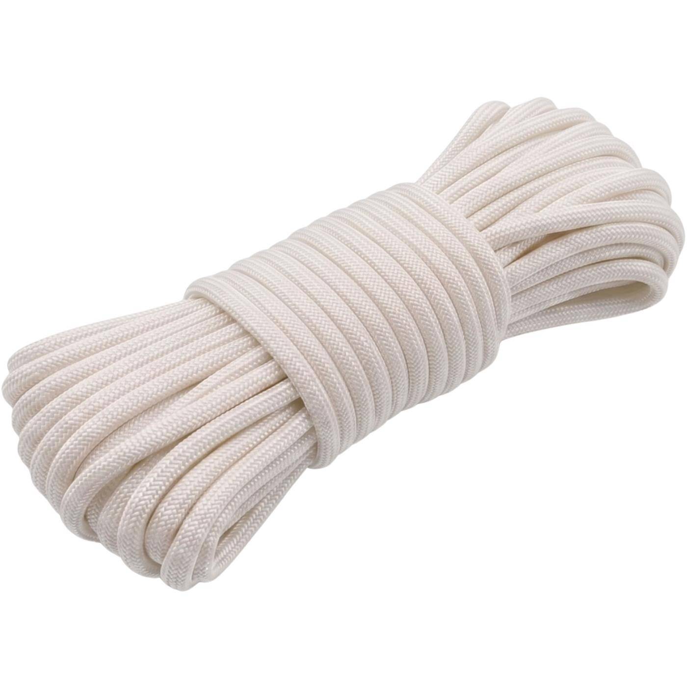 Lumonic 10m Paracord 4mm White | 100% nylon | 7 cores, 32 strand sheath | Max. 125 kg load capacity | dog leash, bracelet, outdoor, bushcraft, tent cord