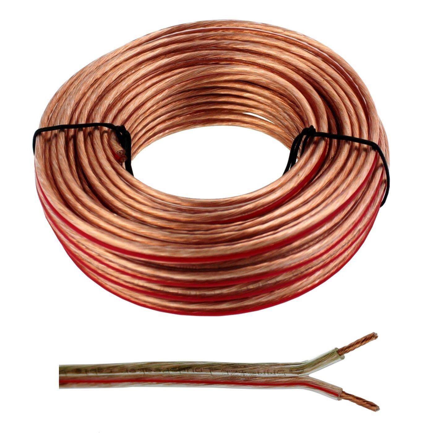 10m Lautsprecherkabel 2x 1,5mm² Transparent Audiokabel Boxenkabel