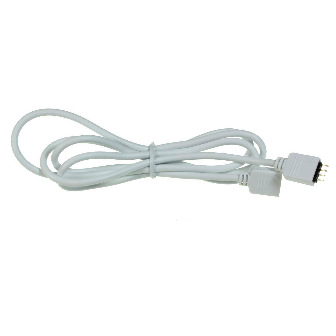 1m RGB LED Verlängerungskabel Steckverbinder 4 Pin Buchse + 4 Pin Stecker 13x6mm Weiß