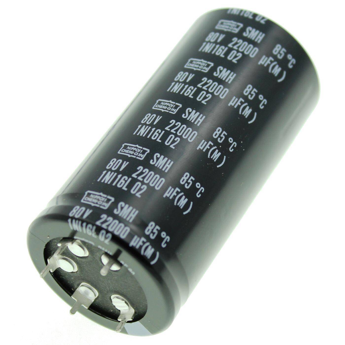 5-Pin Elko Kondensator 22000µF 80V | Elektrolytkondensator bis zu einer Temperatur von 85°C | 40x80mm | 22000uF ESMH800VQT223MB80U United Chemi-Con