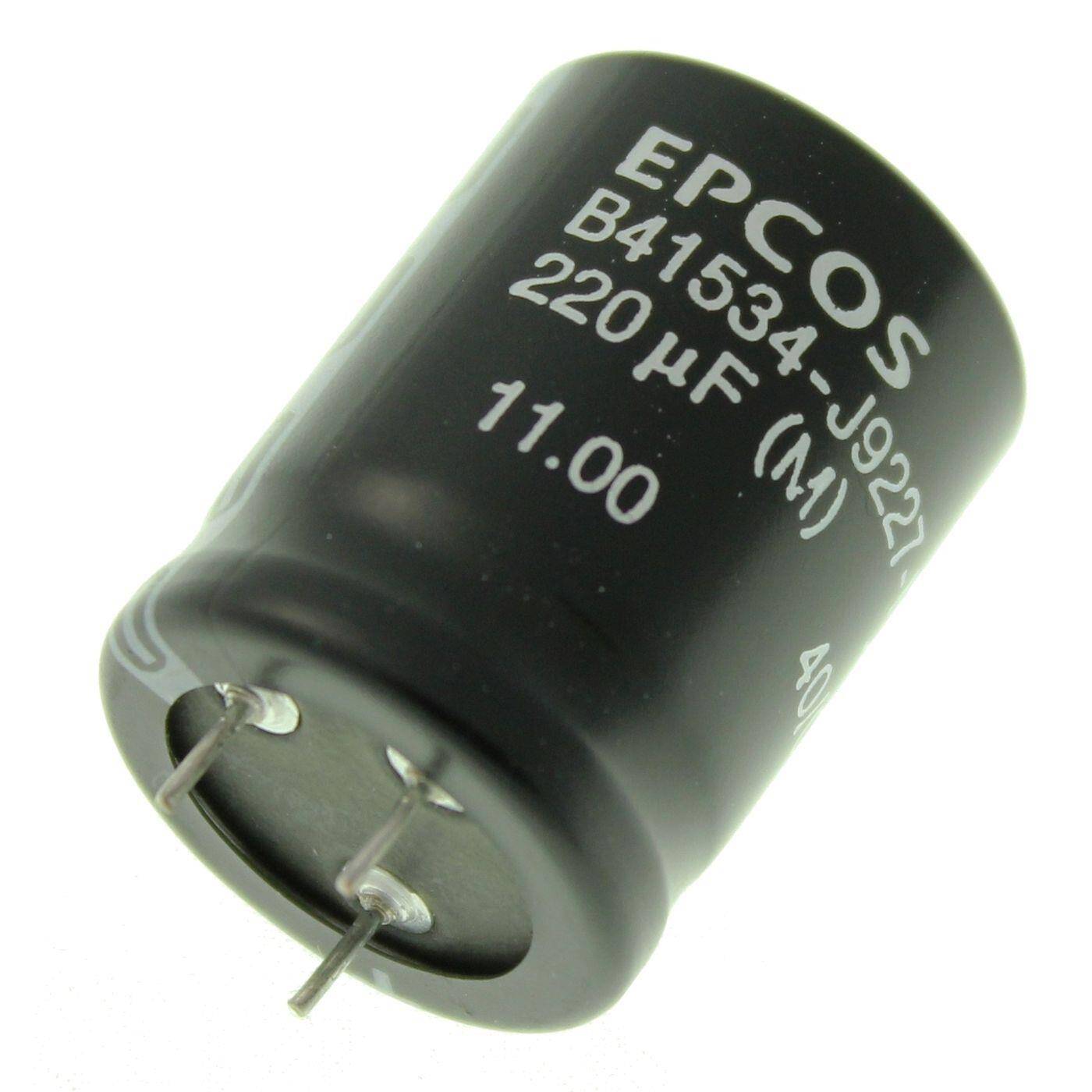 3-Pin Elko Capacitor 220µF 100V | Electrolytic capacitor up to a temperature of 85°C | 22x30mm | 220uF B41534J9227M Epcos