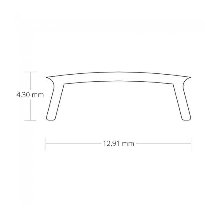 1m Abdeckung C52 für Profil PO17 PO18 12,9x4,3mm Kunststoff Schwarz Matt