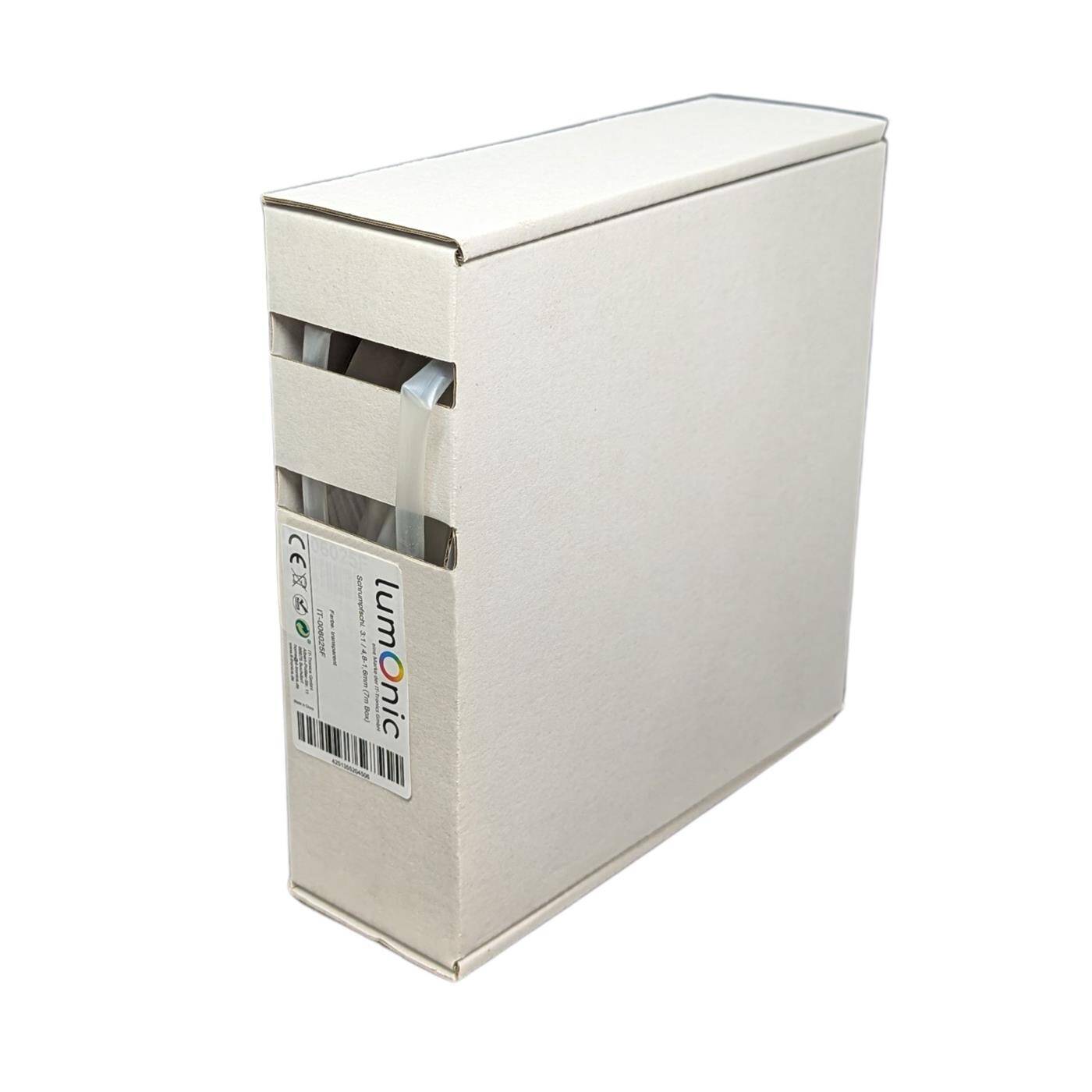 7m Heat shrink tubing Box 3:1 4,8 -> 1,6mm Transparent