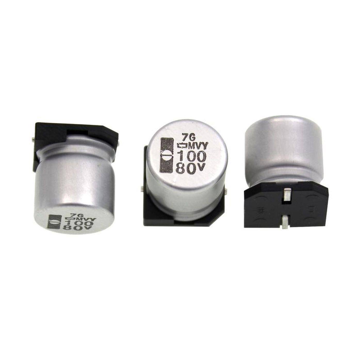 SMD Elko Kondensator 100µF 80V | Elektrolytkondensator bis zu einer Temperatur von 105°C | 12,5x13,5mm | 100uF EMVY800ARA101MKE0S United Chemi-Con