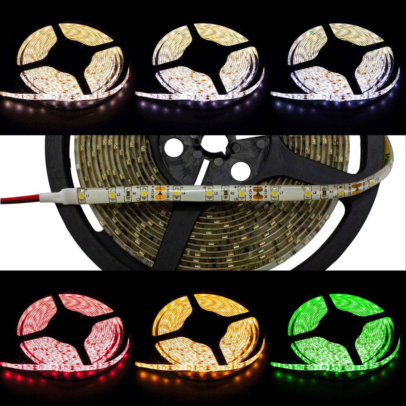 5m (500cm) LED Streifen Band Leiste 24V Warm Weiß 3000K IP65 300LEDs 60LED/m SMD2835