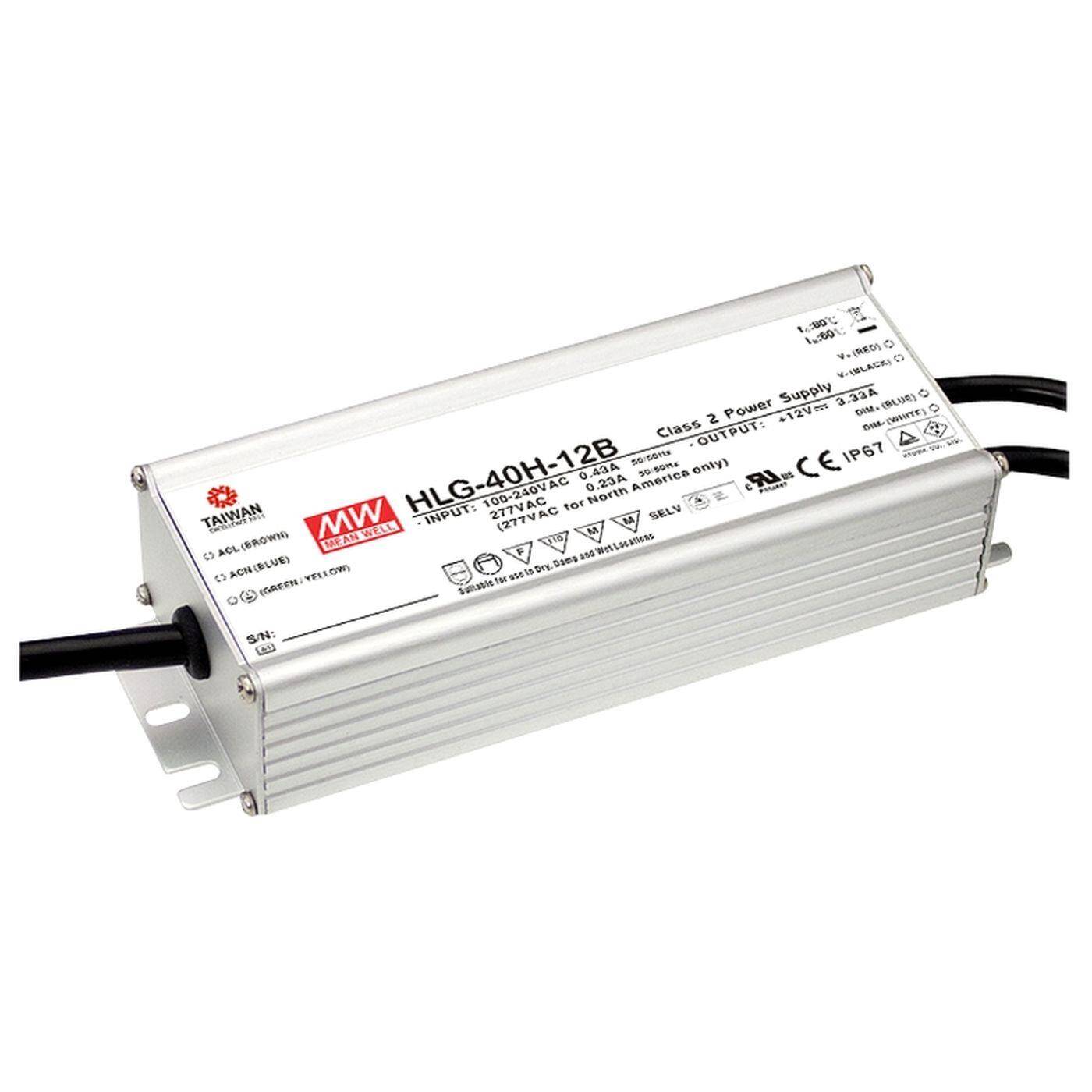 MEAN WELL HLG-40H-12B 40W 12V 3,33A LED power supply IP67 Dimmable 0-10V PWM