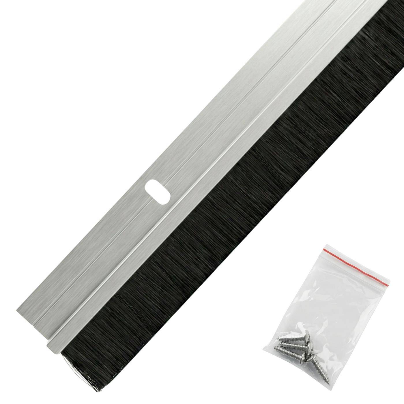 Lumonic 1m Bürstendichtung 20mm | Alu Profil silber | Spart Heizkosten | Verschraubbar + Zuschneidbar | Türbodendichtung als Zugluftstopper, Kälteschutz, Insektenschutz für Türen