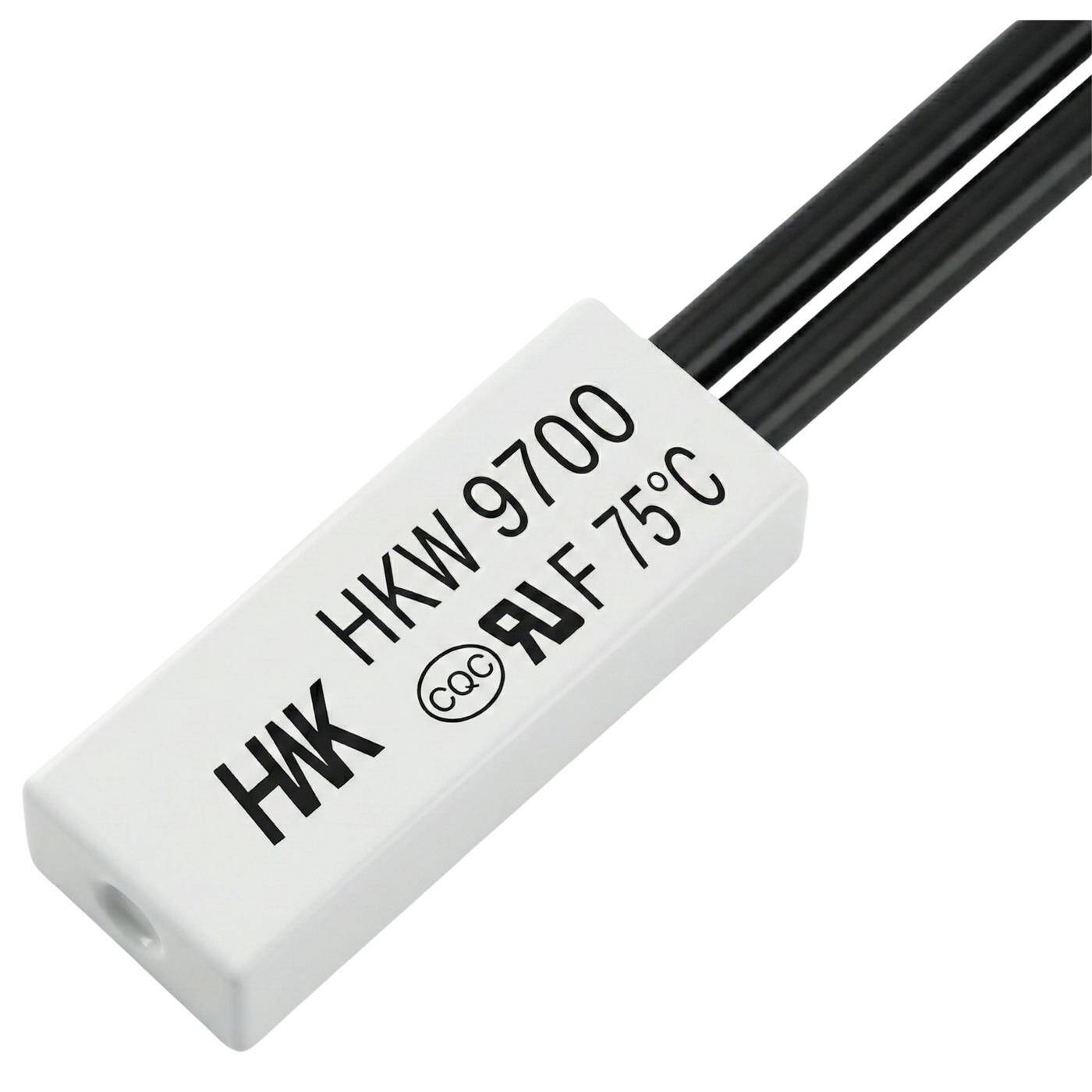 Thermoschalter 75°C Öffner 250V 5A Kabel Temperaturschalter Thermostat HKW9700 Bimetall Thermoschutz