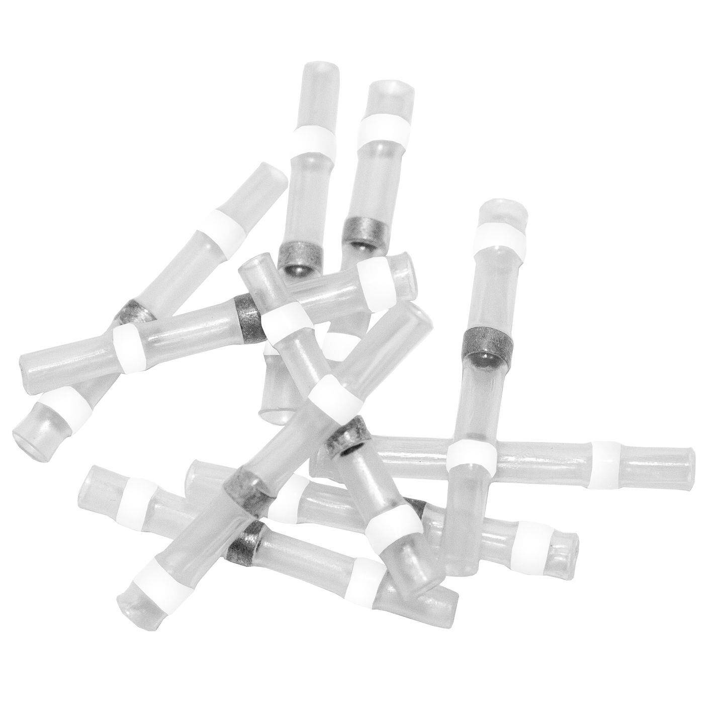 10x Schrumpf Lötverbinder  mit Schrumpfschlauch 0,25-0,35mm² Weiß WarmSchrumpf Kabelverbinder IP67