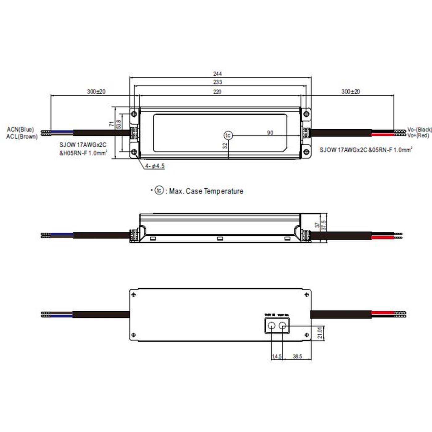 ELG-240-48A-3Y 240W 48V 5A LED Netzteil Trafo Treiber IP65 Dimmbar Potentiometer PWM