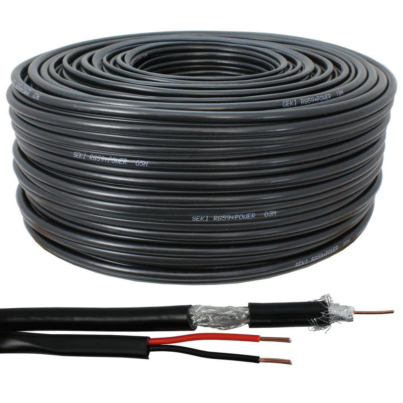 100m RG59 Coaxial cable + Power line Video Electricity Video surveillance Camera 0,81mm² + 2x0,75mm²