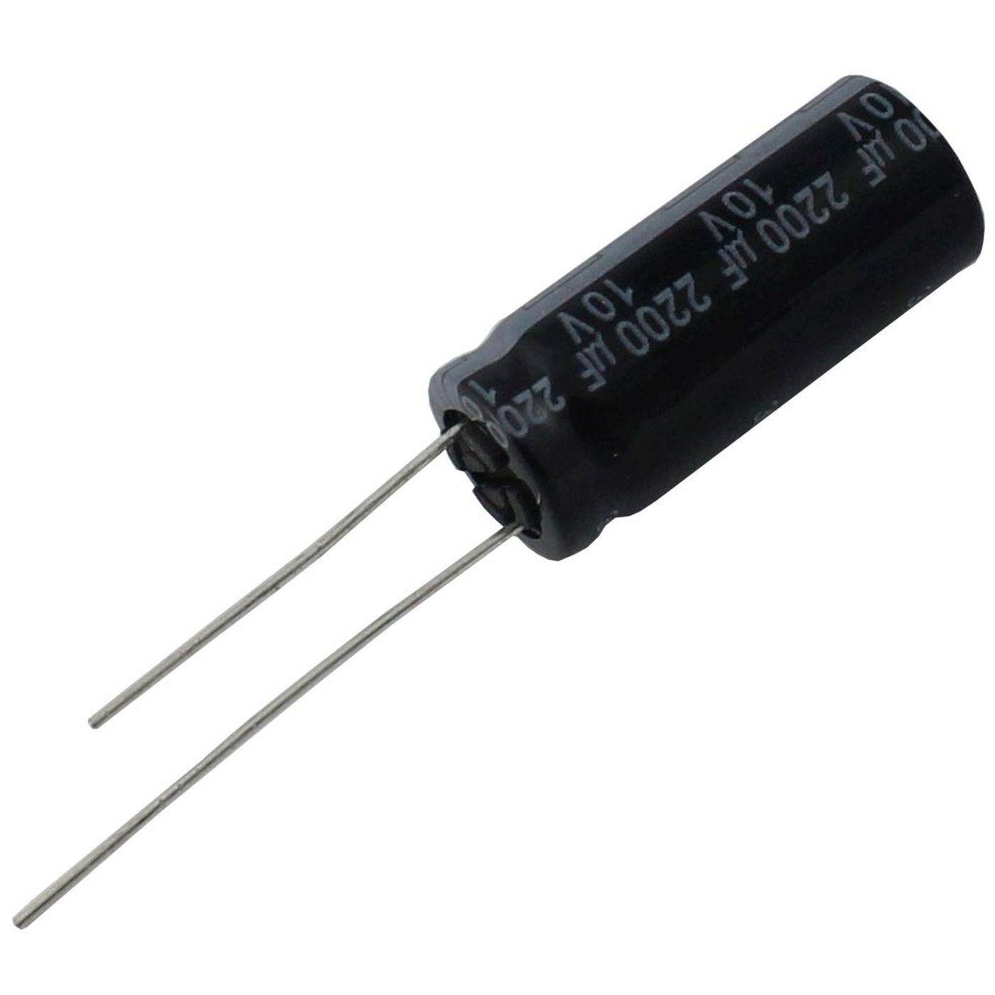 Elko Kondensator Radial 2200µF 10V | Elektrolytkondensator bis zu einer Temperatur von 105°C | 10x25mm | 2200uF EEUFR1A222L Panasonic