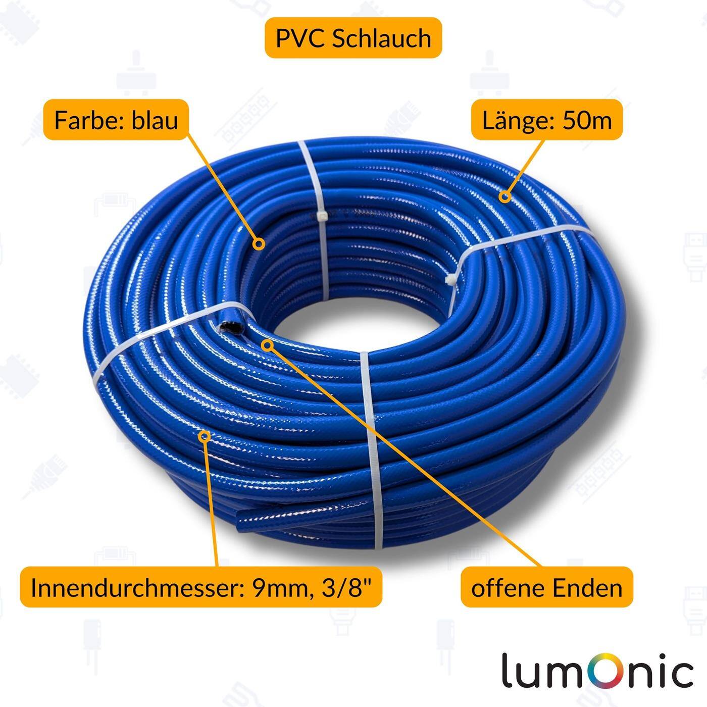 50m Druckluftschlauch 9mm Druckluft & Bewässerung Wasserschlauch PVC Schlauch bis 20 bar flexibel, abriebfest und gewebeverstärkt 50m Druckluftschlauch 9mm Druckluft & Bewässerung Wasserschlauch PVC Schlauch bis 20 bar flexibel, abriebfest und gewebeverstärkt