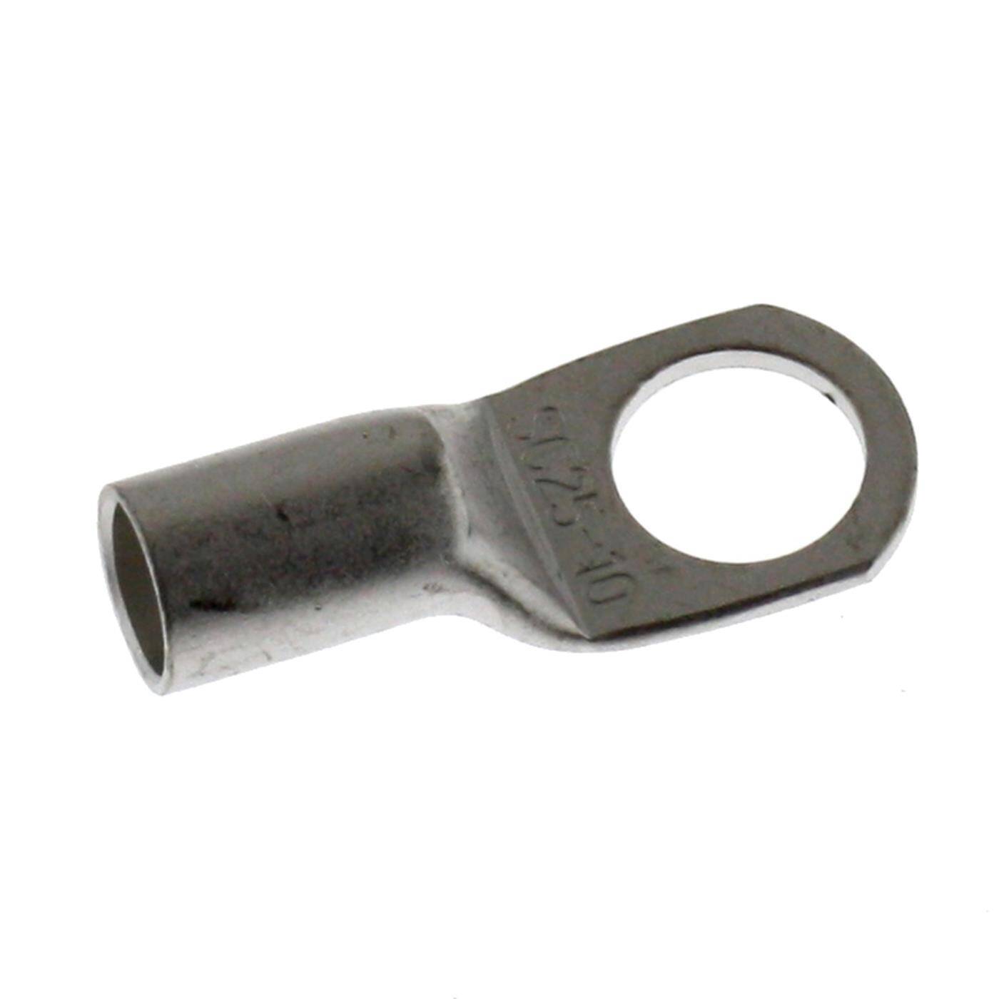 10x Tubular cable lug blank 25mm² Hole diameter M12 SC25-12 Ring lug Copper tinned
