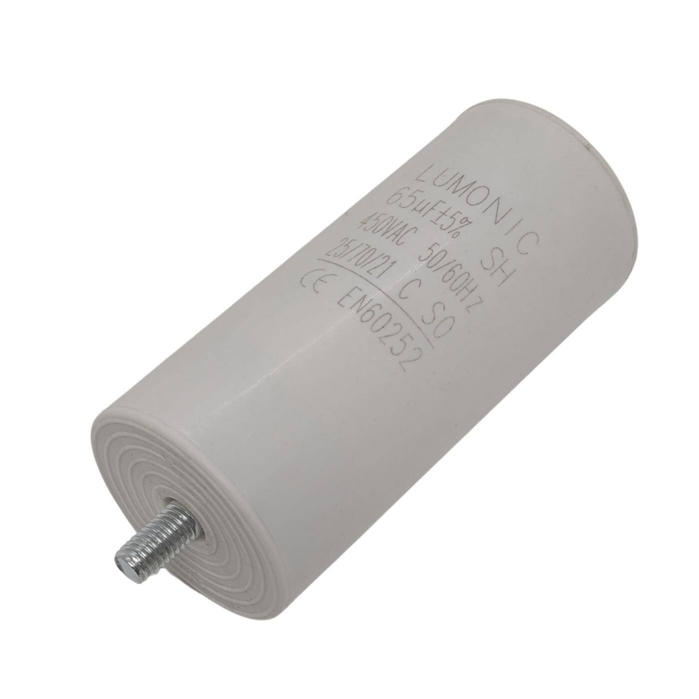 Anlaufkondensator mit Stecker 6,3x0,8mm 65µF 450V 50x110mm 65uF Motorkondensator mit Kunststoffgehäuse