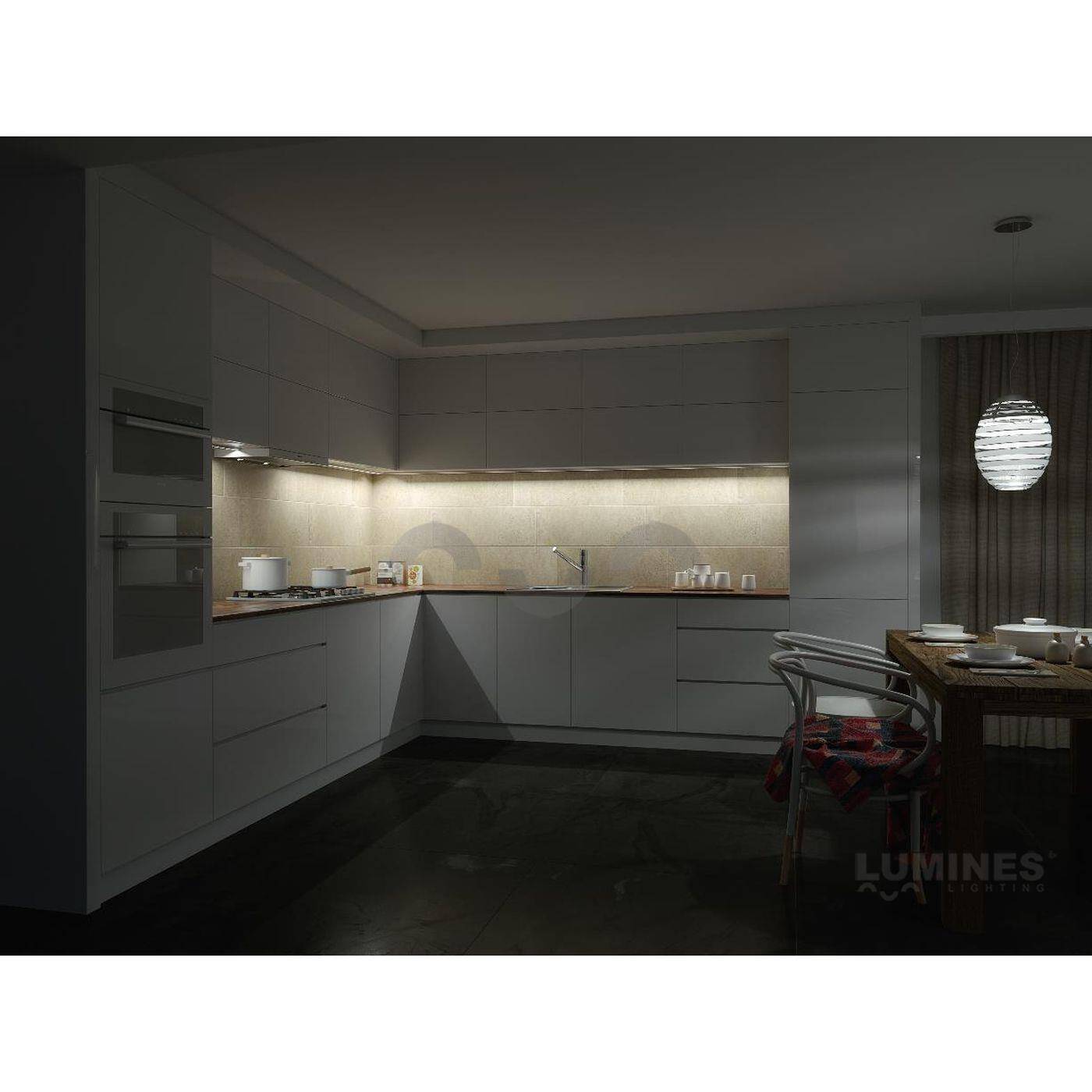 1m LED Profil Reto Schwarz 55x8mm Aluminium Aufbauprofil für 12mm LED Streifen