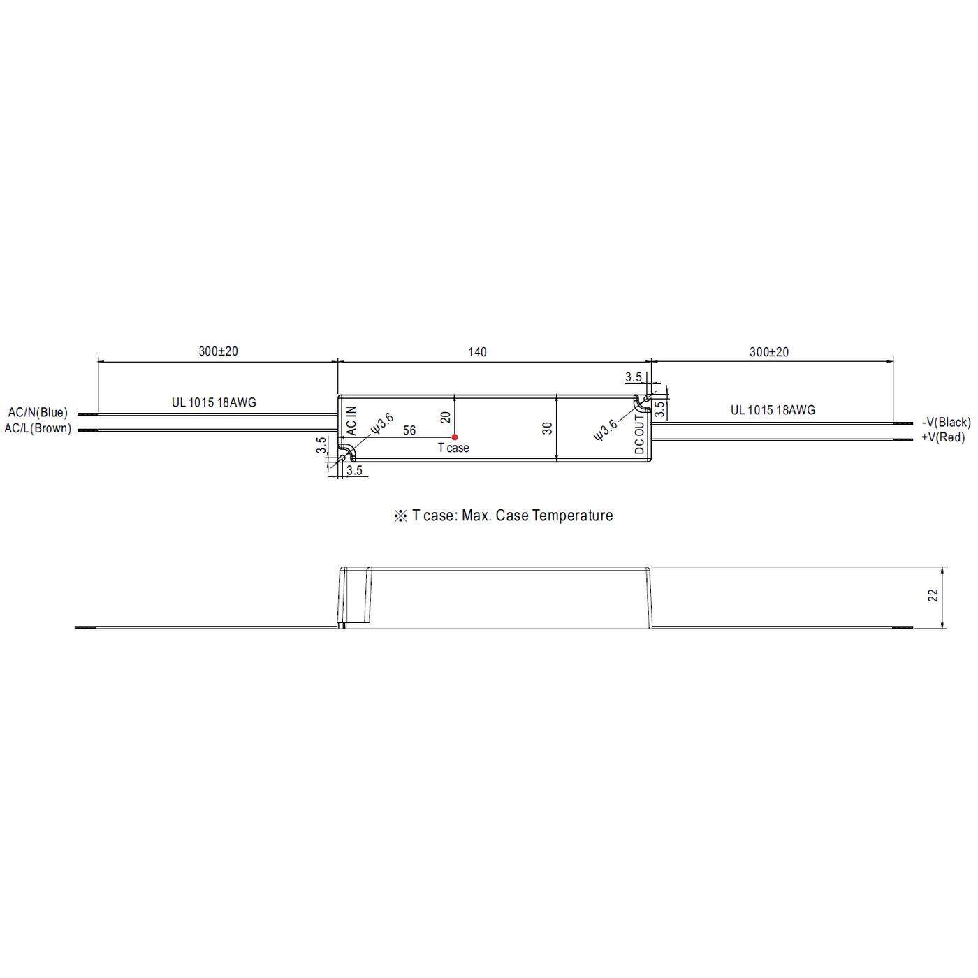 MEAN WELL LPH-18-12 18W 12V 1,5A LED power supply IP67