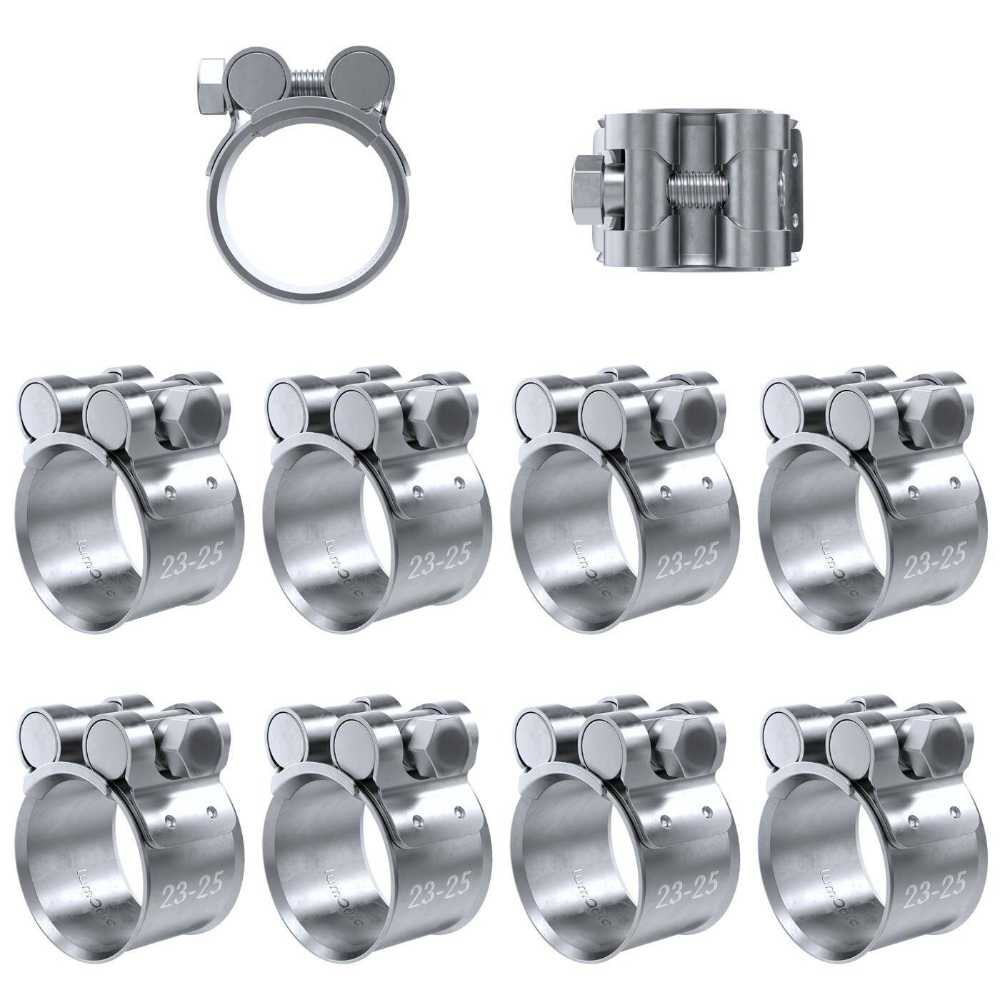 10x Lumonic Gelenkbolzenschelle 23-25mm  Auspuffschelle für Bau PKW LKW