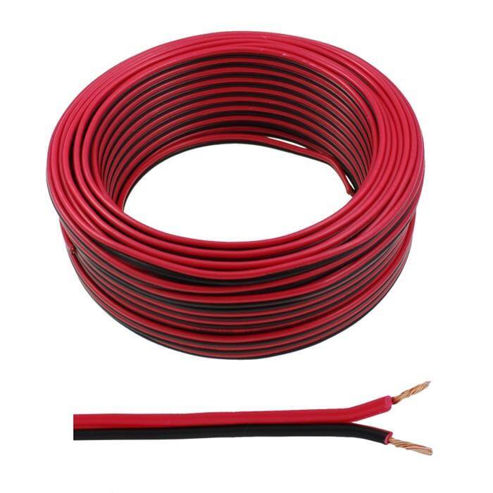 25m Speaker cables 2x 0,75mm² Red Black Audio cable Box housing cable