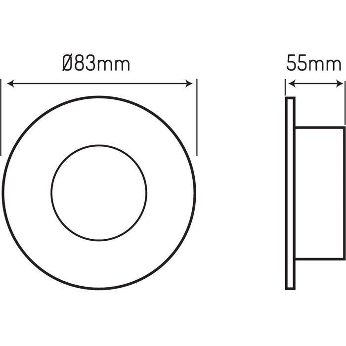 LED Installation frame Bathroom Damp room Round IP44 83x55mm Black Aluminium Swivelling Spot GU10 MR16