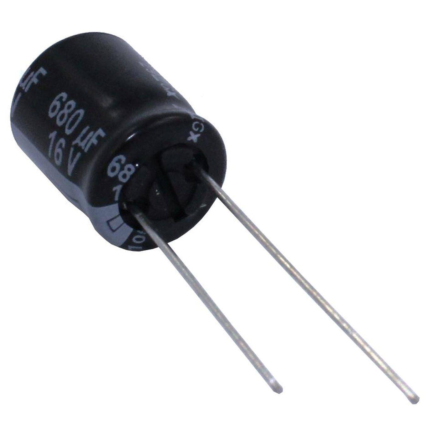 Elko Kondensator Radial 680µF 16V | Elektrolytkondensator bis zu einer Temperatur von 105°C | 10x12,5mm | 680uF EEUFR1C681X Panasonic