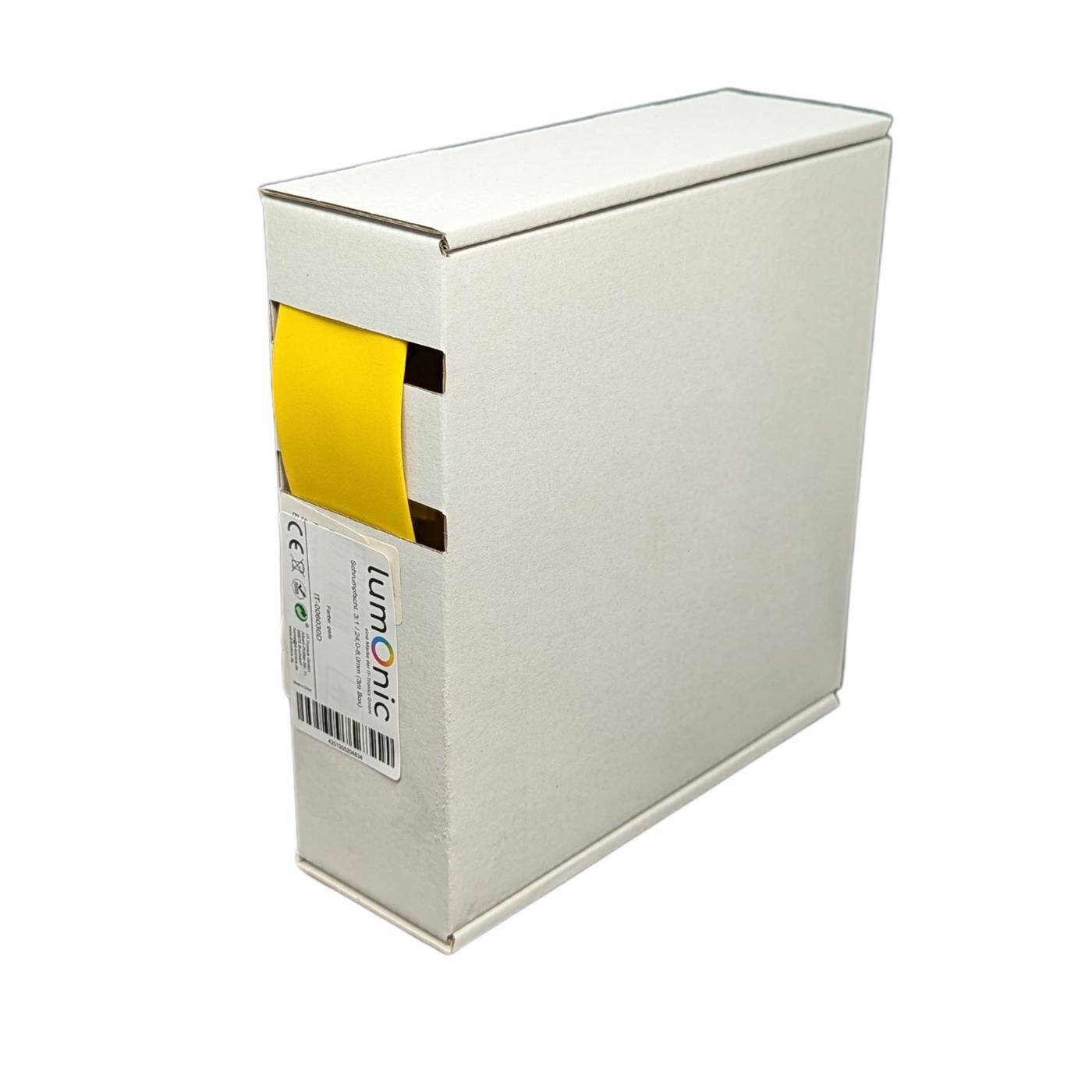 Lumonic 3m Schrumpfschlauch Box 3:1 Gelb - Hier von: 24mm auf 8mm - Dickwandiger Schrumfpschlauch in verschiedenen Größen