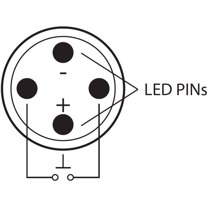 Stainless steel Push button Flat Ø19mm Power LED Blue IP65 Screw Connection 250V 3A Vandal-proof