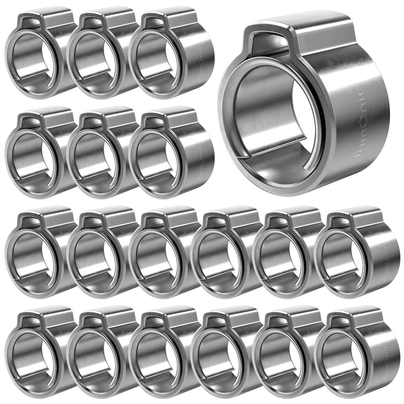 20x 1-ear clip 6,5-7,5mm V2A Stainless steel Single ear clip Hose clamp for Compressed air, Pipe systems, Garden, CAR