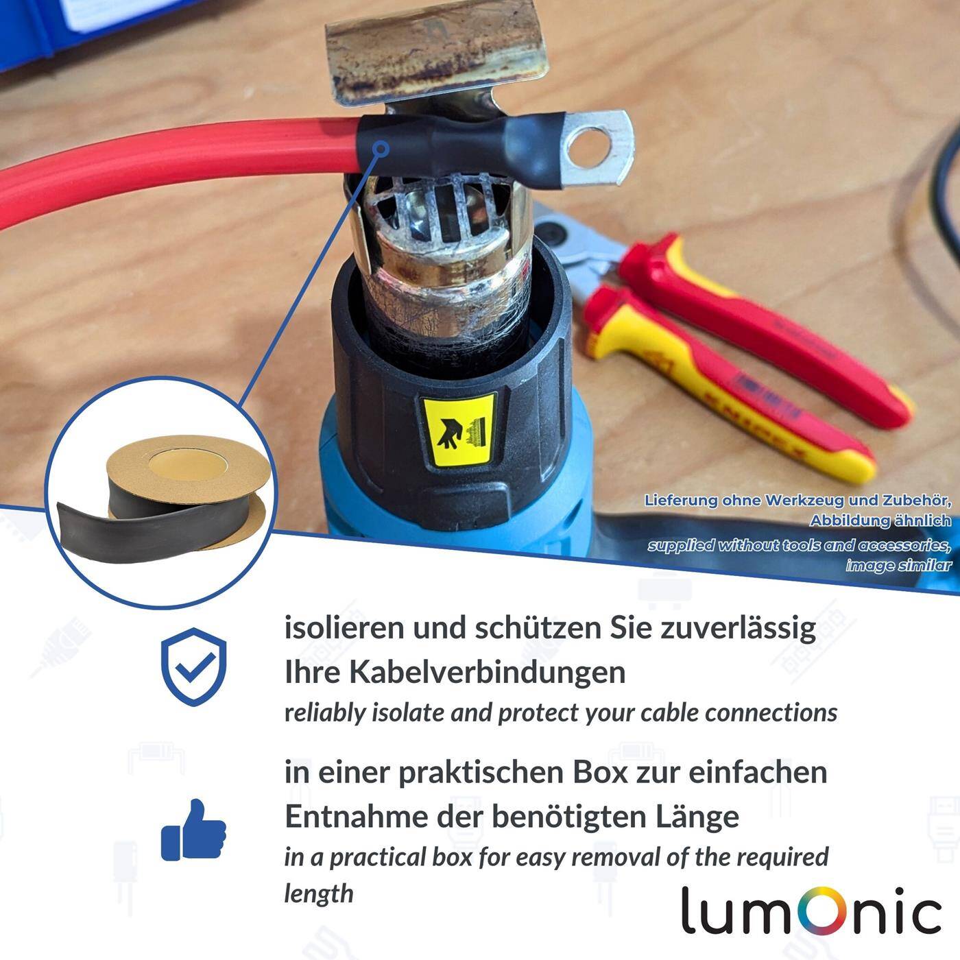 2m Heat shrink tubing with Adhesive 3:1 19 -> 6mm Black