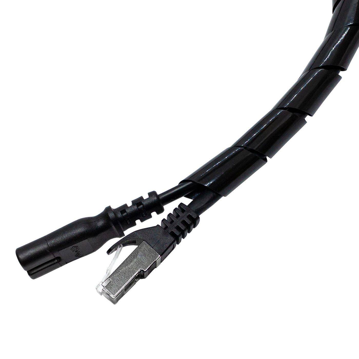 20m Spiralband 4mm (1,5-10mm) Kabelschlauch schwarz Flexibel Schlauch Schutz