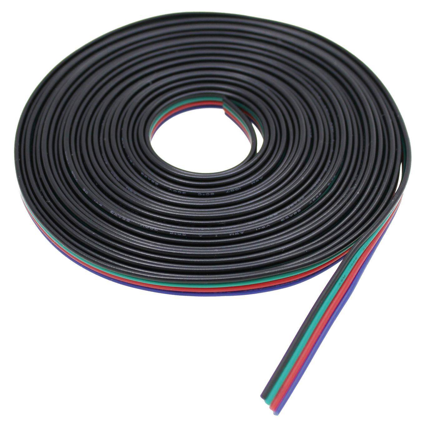 20m RGB LED Verlängerungskabel Flachleitung Rot Grün Blau Schwarz 20m RGB LED Verlängerungskabel Flachleitung Rot Grün Blau Schwarz