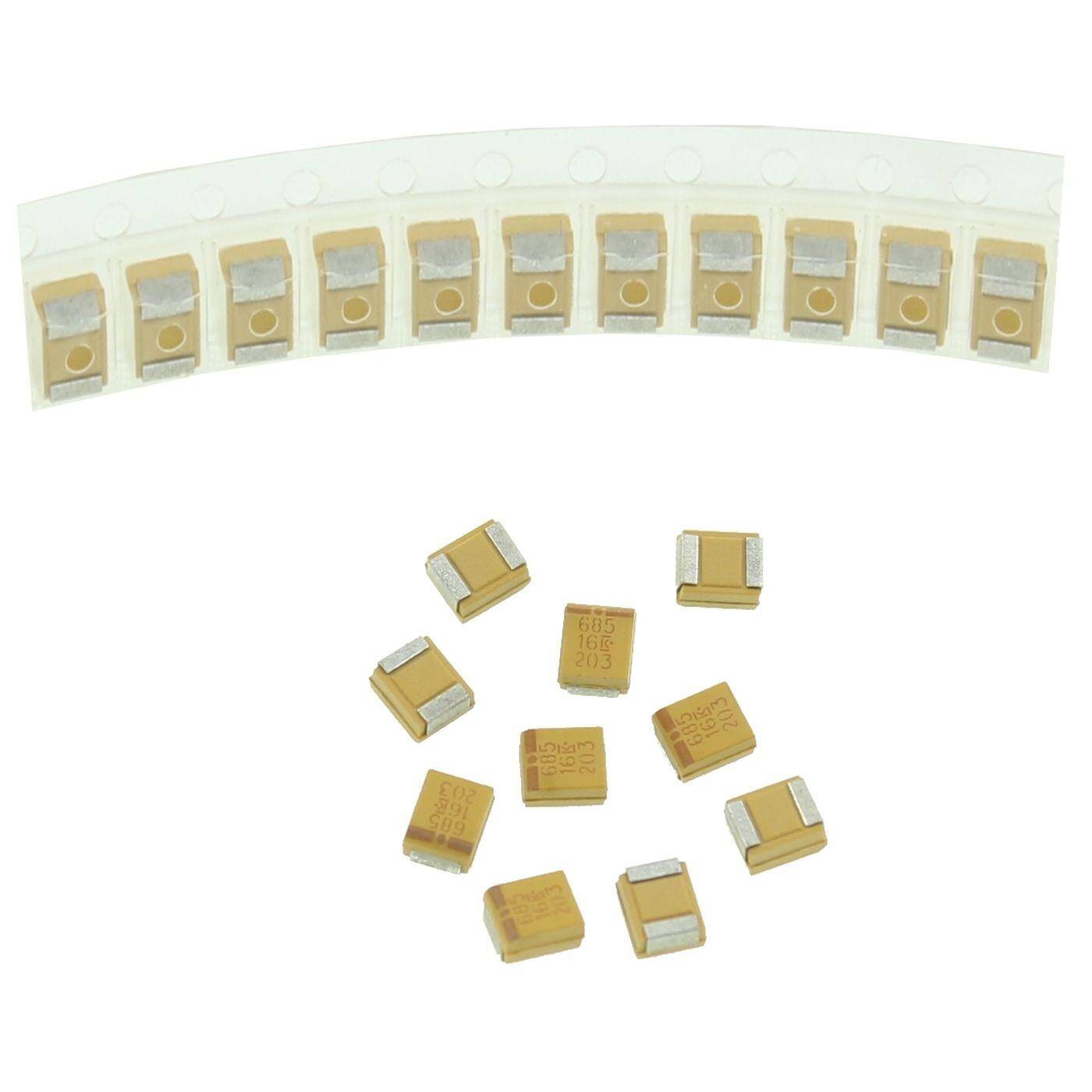Tantal Kondensator SMD B 6,8µF 16V 125°C 3,5x1,9mm Kemet T494B685M016AS 6,8uF Tantal Kondensator SMD B 6,8µF 16V 125°C 3,5x1,9mm Kemet T494B685M016AS 6,8uF
